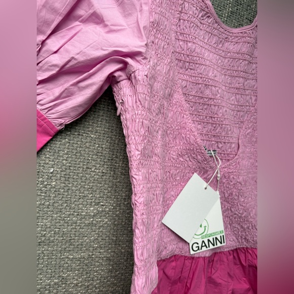 BNWT GANNI Colorblock Cotton Mini Dress β Size 40 (US 8) - Picture 10 of 16